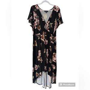 Fortune + Ivy Irene Faux Wrap Brushed Knit Maxi Dress Size 2x